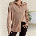 Textured Button-Up Collared Shirt